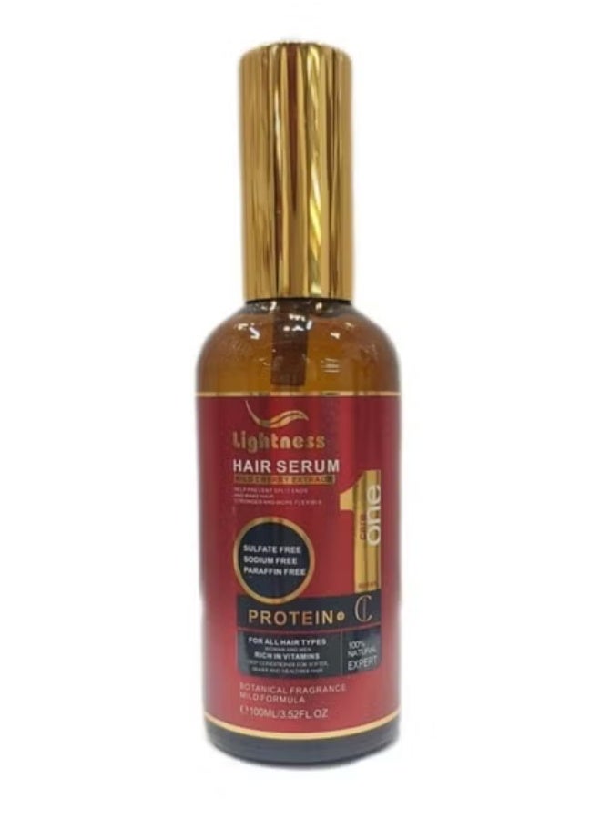 Protein + Vitamin C Lightnese Hair Serum Wild Cherry Extract Help Prevent Split Ends And Make Hair Stronger And More Flexible 100% Natural Extract 100 ml